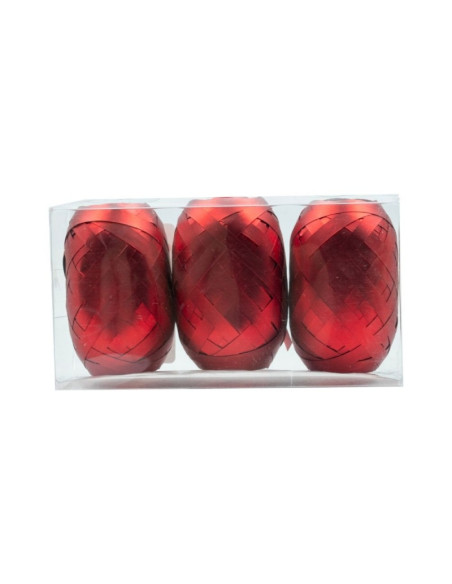 Accesorii creatie - ghem rafie, rosu metalic, 5mm x 10m, set 3 buc, Colorarte