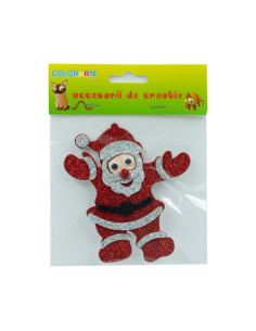 Accesorii creatie - Mos Craciun, sticker gumat cu sclipici, 12cm, Colorarte