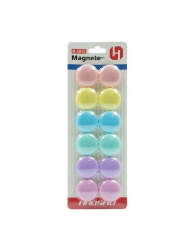 Magneti pentru tabla CNX 3012M, diametru 30mm, diverse culori, set 12 buc