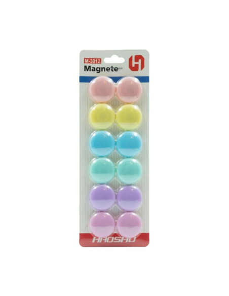 Magneti pentru tabla CNX 3012M, diametru 30mm, diverse culori, set 12 buc