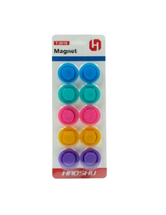 Magneti pentru tabla CNX 3010T, diametru 30mm, diverse culori fluorescente, set 10 buc