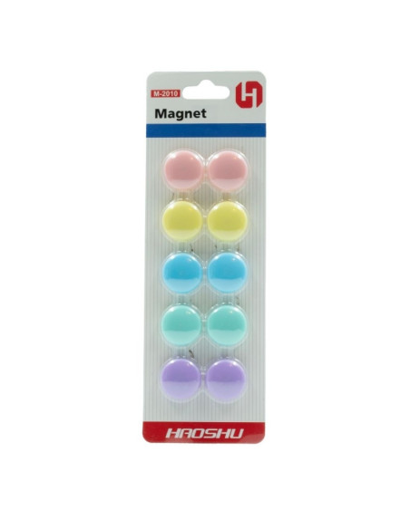 Magneti pentru tabla CNX 2010M, diametru 20mm, diverse culori pastel, set 10 buc