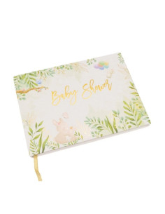 Album GUEBOOK1723, Baby Shower, model florar alb, 17x23cm, 120 pagini