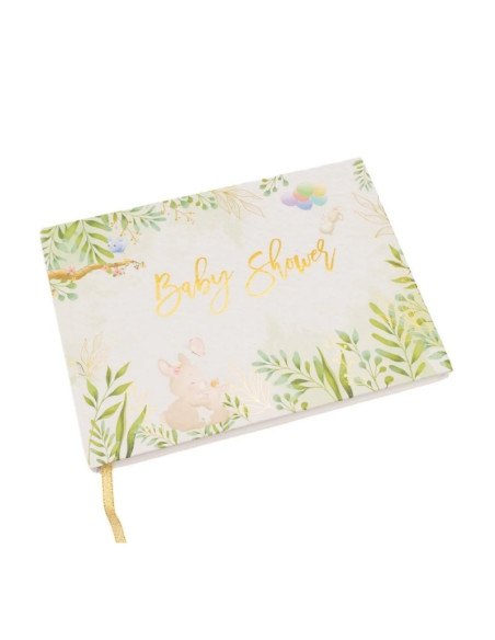 Album GUEBOOK1723, Baby Shower, model florar alb, 17x23cm, 120 pagini