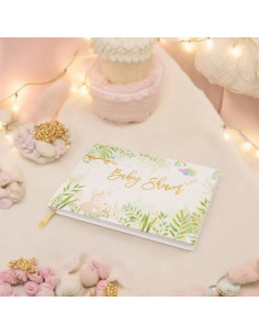 Album GUEBOOK1723, Baby Shower, model florar alb, 17x23cm, 120 pagini 2