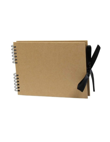 Album foto RIBSPHO2129, dreptunghiular cu spira si panglica satin alb, 21x29cm, 80 pag