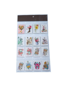 Felicitari CNX 8423, mini model floare, 6.7x9.4cm, set 128 buc