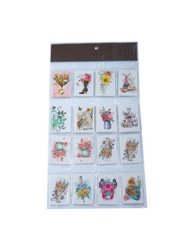 Felicitari CNX 8423, mini model floare, 6.7x9.4cm, set 128 buc
