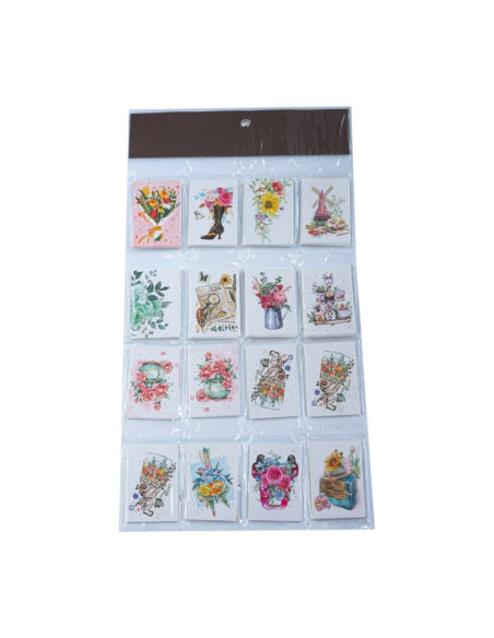 Felicitari CNX 8423, mini model floare, 6.7x9.4cm, set 128 buc