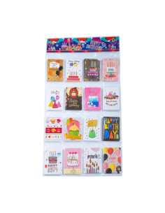 Felicitari CNX 8406, mini HappyBirthday, 6.7x9.4cm, set 128 buc