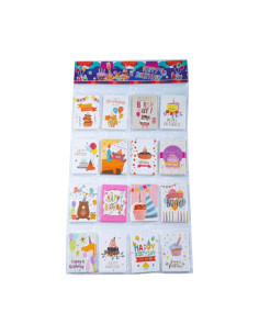 Felicitari CNX 8448, mini HappyBirthday, 6.7x9.4cm, set 128 buc