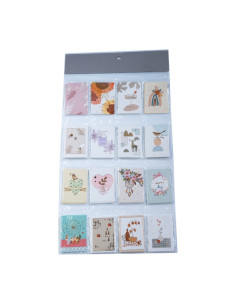 Felicitari CNX BB-8490, mini model inima,pasare, cerb, 6.7x9.4cm, set 128 buc