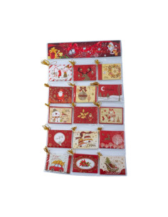 Felicitari CNX BB-229, mini rosu motive Craciun, 6.7x9.4cm, set 120 buc