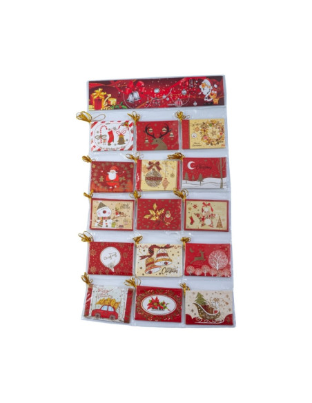 Felicitari CNX BB-229, mini rosu motive Craciun, 6.7x9.4cm, set 120 buc