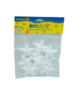 Accesorii creatie - polistiren - stea, alb, 5cm, set 10 buc, Colorarte 2