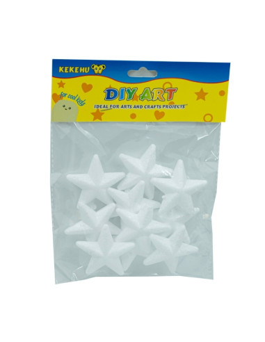 Accesorii creatie - polistiren - stea, alb, 5cm, set 10 buc, Colorarte