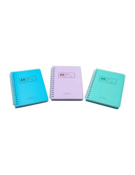 Blocnotes A6 CNX 6350, dictando, diverse culori uni, cu spira