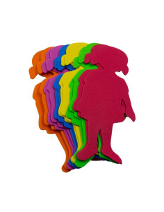 Forme decorative - hartie gumata - fetita, 21x8cm, 1.5mm, diverse culori, set 12 buc, Colorarte