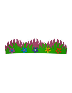 Forme decorative - hartie gumata - iarba cu flori, 50cm, 3mm, diverse culori, Colorarte