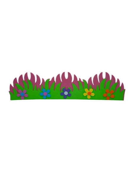Forme decorative - hartie gumata - iarba cu flori, 50cm, 3mm, diverse culori, Colorarte