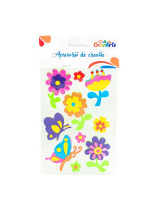 Forme decorative - hartie gumata - flori si fluturi, 62-42mm, Colorarte