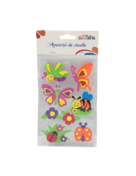 Forme decorative - hartie gumata - fluturi si buburuze, 28-70mm, Colorarte