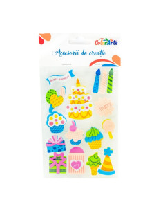 Forme decorative - hartie gumata - motive petrecere, 62-42mm, Colorarte