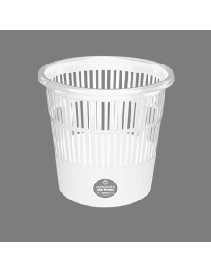 Cos de gunoi ARK 1238, pentru hartie, 11 litri, plastic, cu perforatii, alb