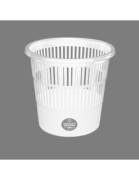 Cos de gunoi ARK 1238, pentru hartie, 11 litri, plastic, cu perforatii, alb