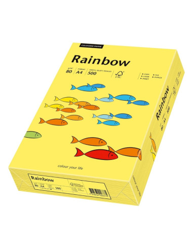 Hartie colorata A4 Rainbow 88042343, 80g/mp, galben, top 500 coli
