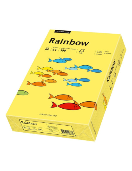 Hartie colorata A4 Rainbow 88042343, 80g/mp, galben, top 500 coli