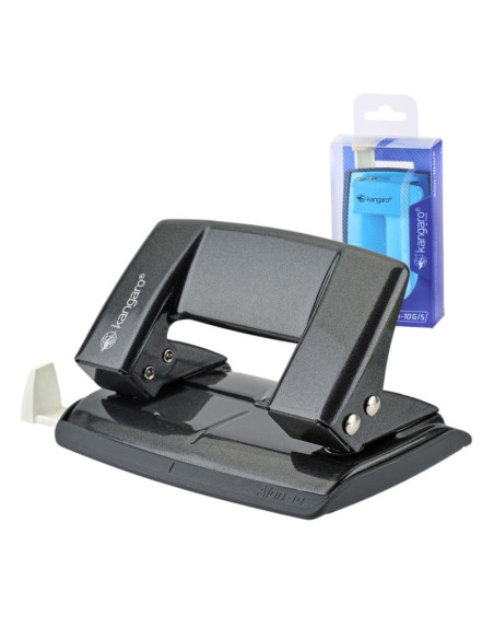 Perforator Kangaro AION-10G/S, 10 coli, metalic, gri metalizat, blister