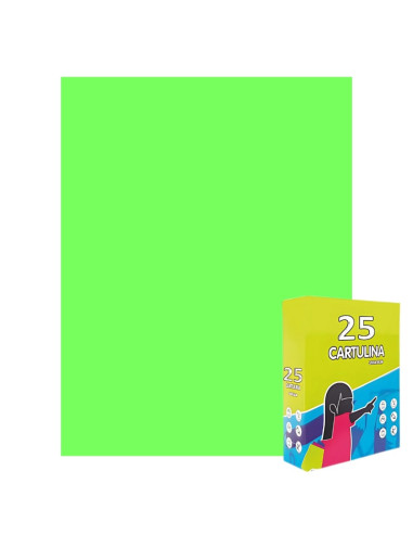 Carton colorat Fabrisa 15575/124, 50x65cm, 180g/mp, verde fluorescent, top 25 coli