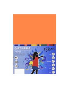 Carton colorat A4 Fabrisa 15461, 180g/mp, portocaliu intens, top 50 coli
