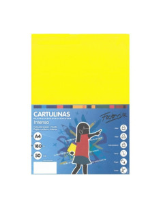 Carton colorat A4 Fabrisa 15460, 180g/mp, galben intens, top 50 coli