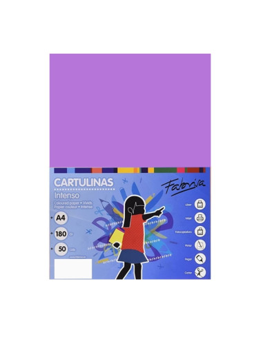 Carton colorat A4 Fabrisa 15467, 180g/mp, violet intens, top 50 coli