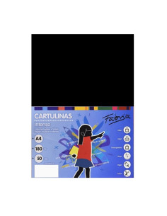Carton colorat A4 Fabrisa 15476, 180g/mp, negru intens, top 50 coli