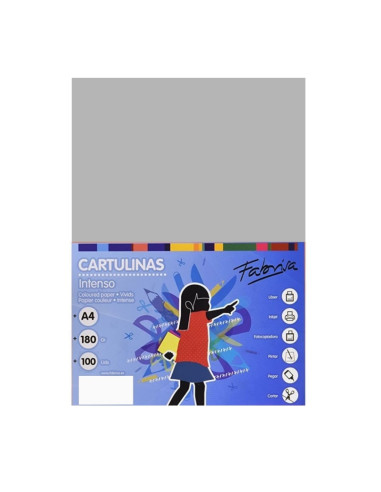 Carton colorat A4 Fabrisa 15491, 180g/mp, gri intens, top 100 coli