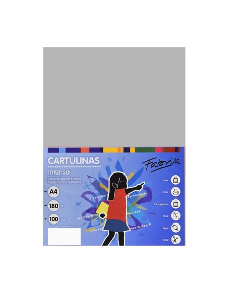 Carton colorat A4 Fabrisa 15491, 180g/mp, gri intens, top 100 coli