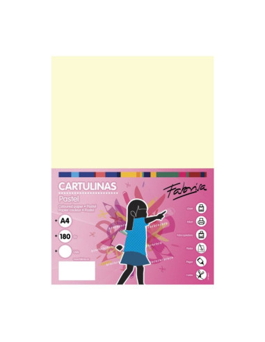 Carton colorat A4 Fabrisa 15510, 180g/mp, fildes pastel, top 250 coli