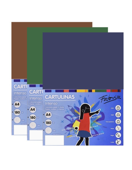 Carton colorat A4 Fabrisa, 180g/mp, culori intense, top 250 coli