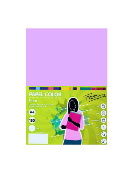 Carton colorat A4 Fabrisa, 180g/mp, culori fluorescente, top 250 coli