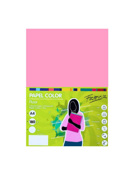 Carton colorat A4 Fabrisa, 180g/mp, culori fluorescente, top 250 coli