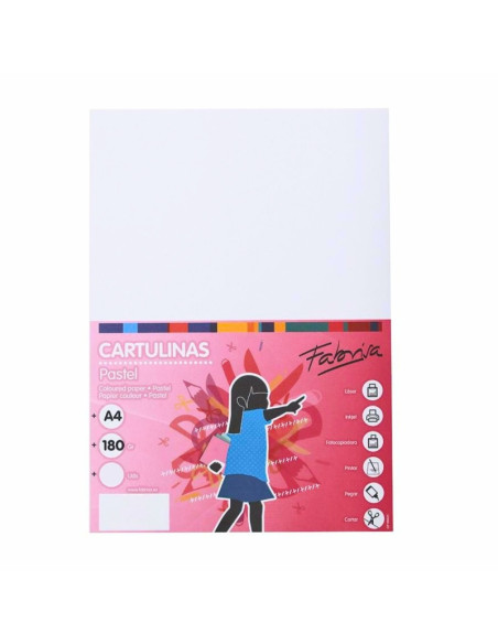 Carton colorat A4 Fabrisa 15509, 180g/mp, alb pastel, top 250 coli