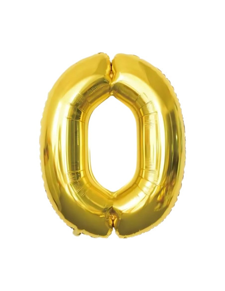 Baloane aniversare PartyGo cifra 0, 40cm, auriu, FB0011