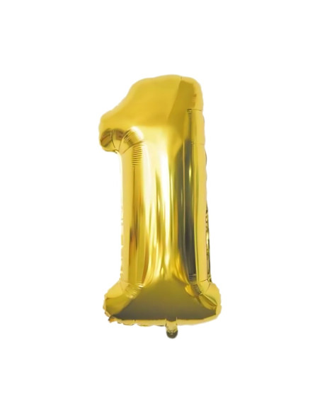 Baloane aniversare PartyGo cifra 1, 40cm, auriu, FB0012