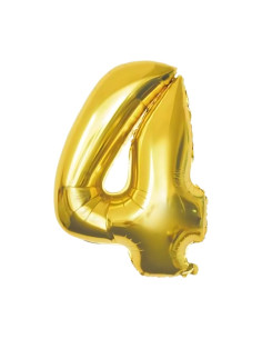 Baloane aniversare PartyGo cifra 4, 40cm, auriu, FB0015 2