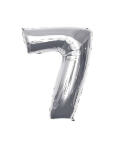 Baloane aniversare PartyGo cifra 7, 40cm, argintiu, FB0008 2