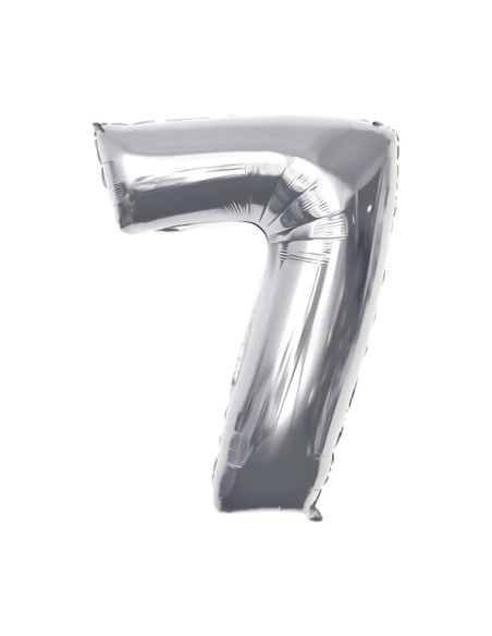 Baloane aniversare PartyGo cifra 7, 40cm, argintiu, FB0008