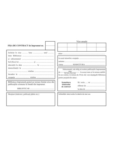 Fisa contract de imprumut